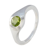 Mariana Green Solitaire Ring Online with Silver Band